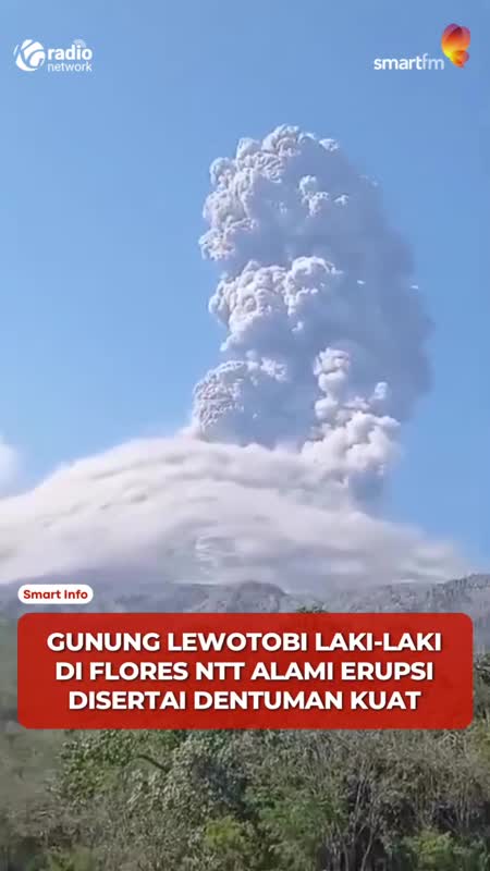 Gunung Lewotobi Laki-laki Kembali Erupsi, Kolom Abu Capai 2.500 Meter #Shorts