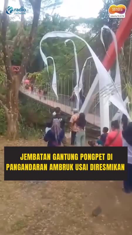 Baru Diresmikan, Jembatan Gantung di Pangandaran Malah Anjlok #Shorts