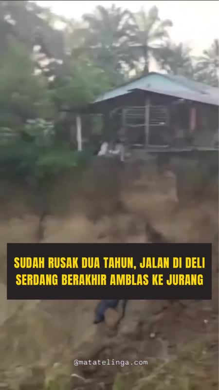 Sudah 2 Tahun Rusak, Jalan Provinsi di Deli Serdang Kini Amblas #Shorts