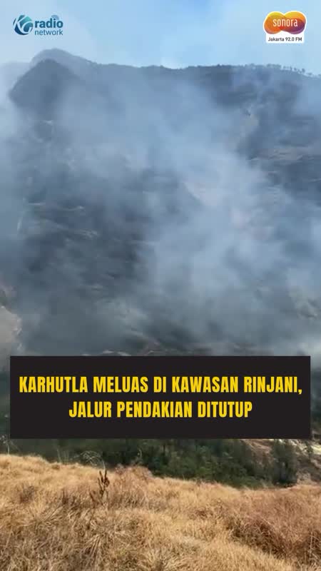 Karhutla Gunung Rinjani Capai 977 Hektare, Jalur Pendakian Ditutup #Shorts